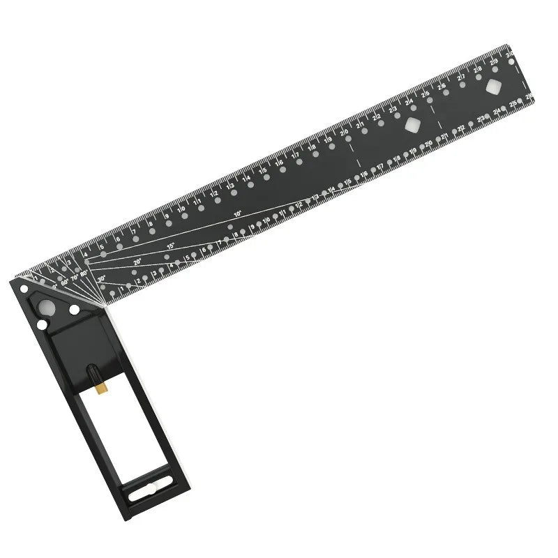Industrial Grade Multi-Hole Right Angle Ruler 90° High Precision Woodworking Positioning Scribing Angle Square Multi-functional