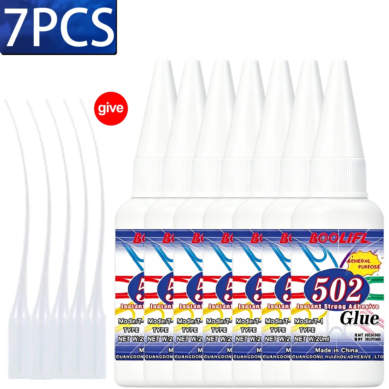 LOOLIFL 502 Super Glue Instant Quick-drying Cyanoacrylate Adhesive Leather Rubber Glass Wood Metal Strong Bond Liquid Glue Tool