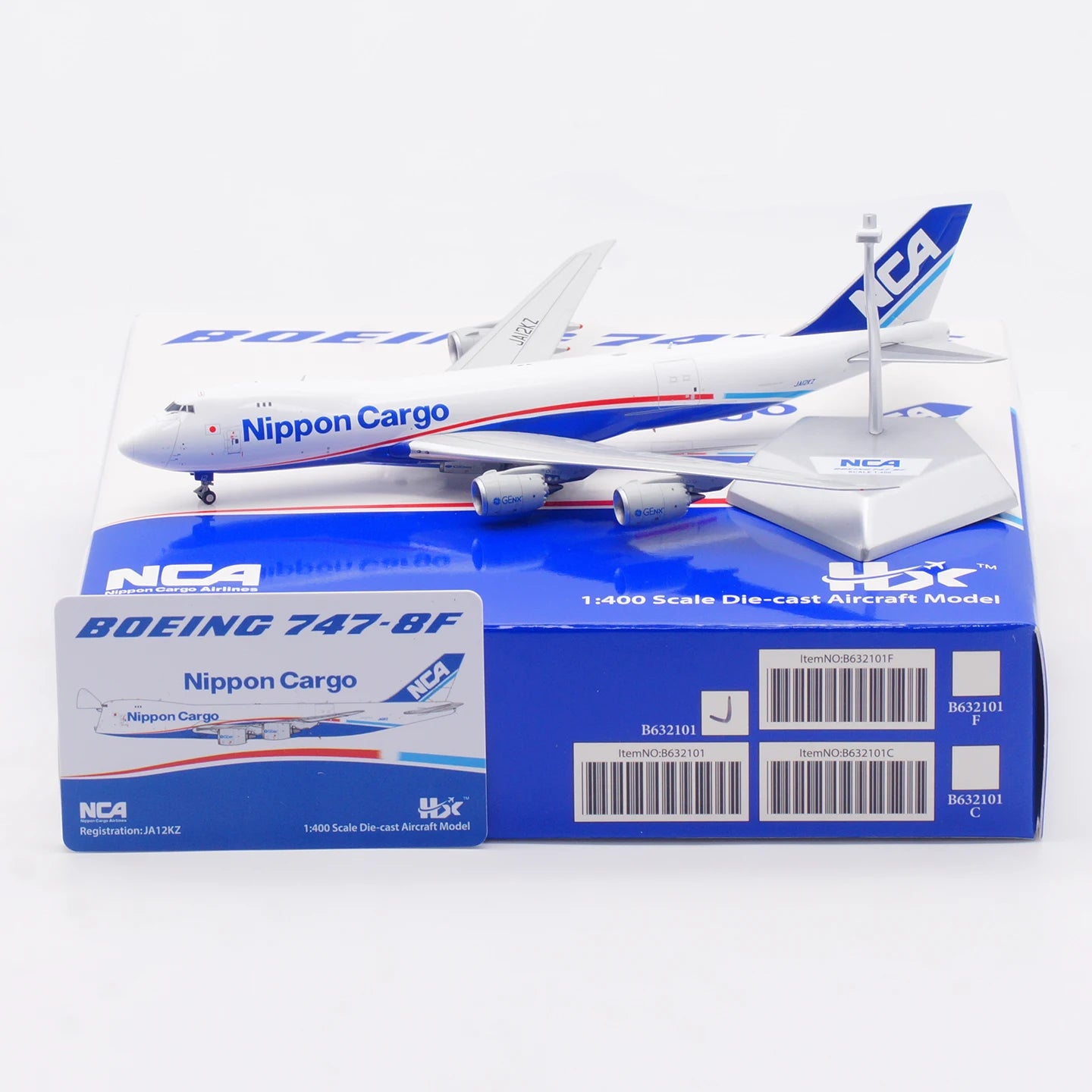 B632101 Alloy Collectible Plane Gift HX Models 1:400 Nippon Cargo Boeing B747-8F Diecast Aircraft Jet Model JA12KZ