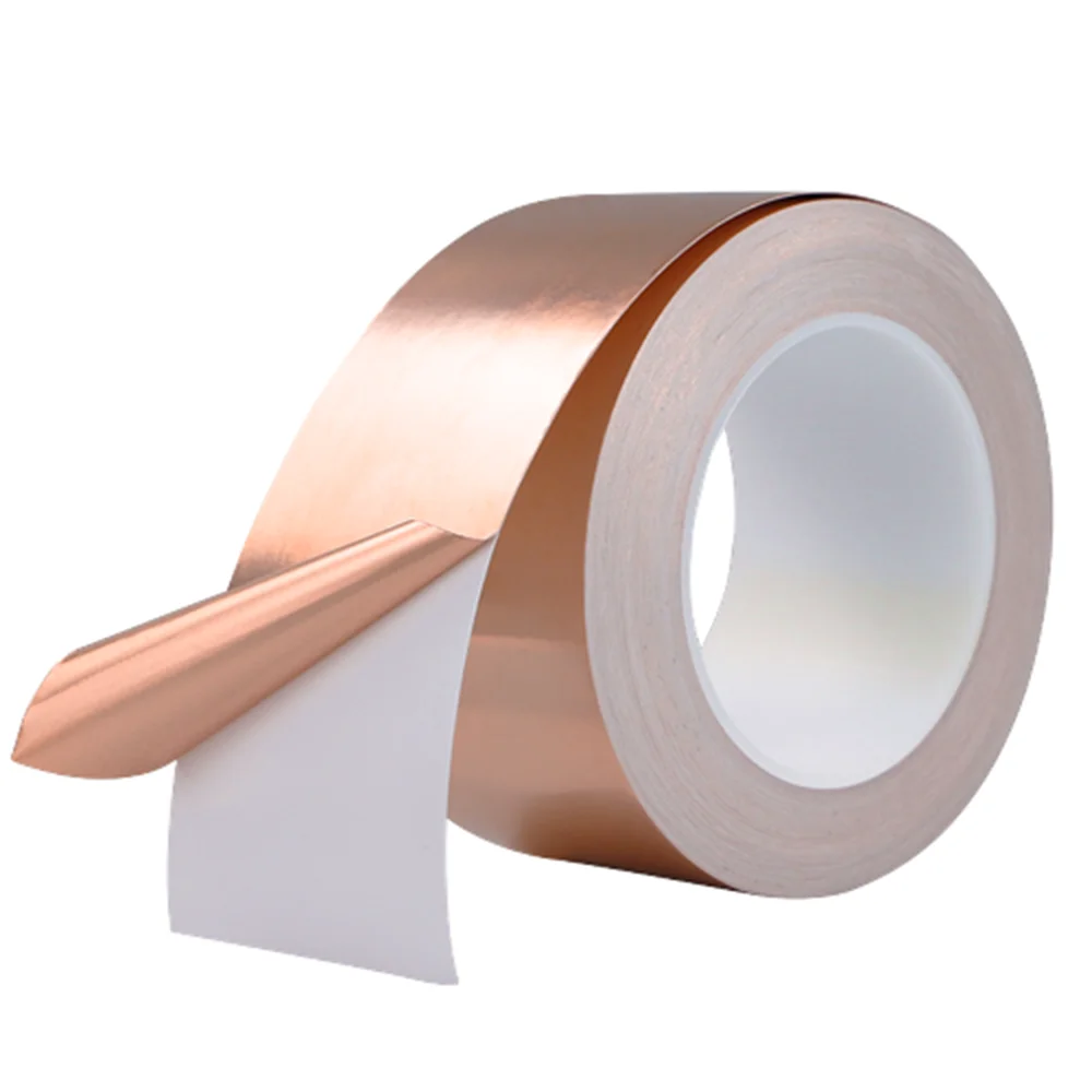 Copper Tape Snail Adhesive EMI Shielding Conductive Adhesive Foil Tape for Stained Glass Paper Circuit Electrical Repair 1PCS