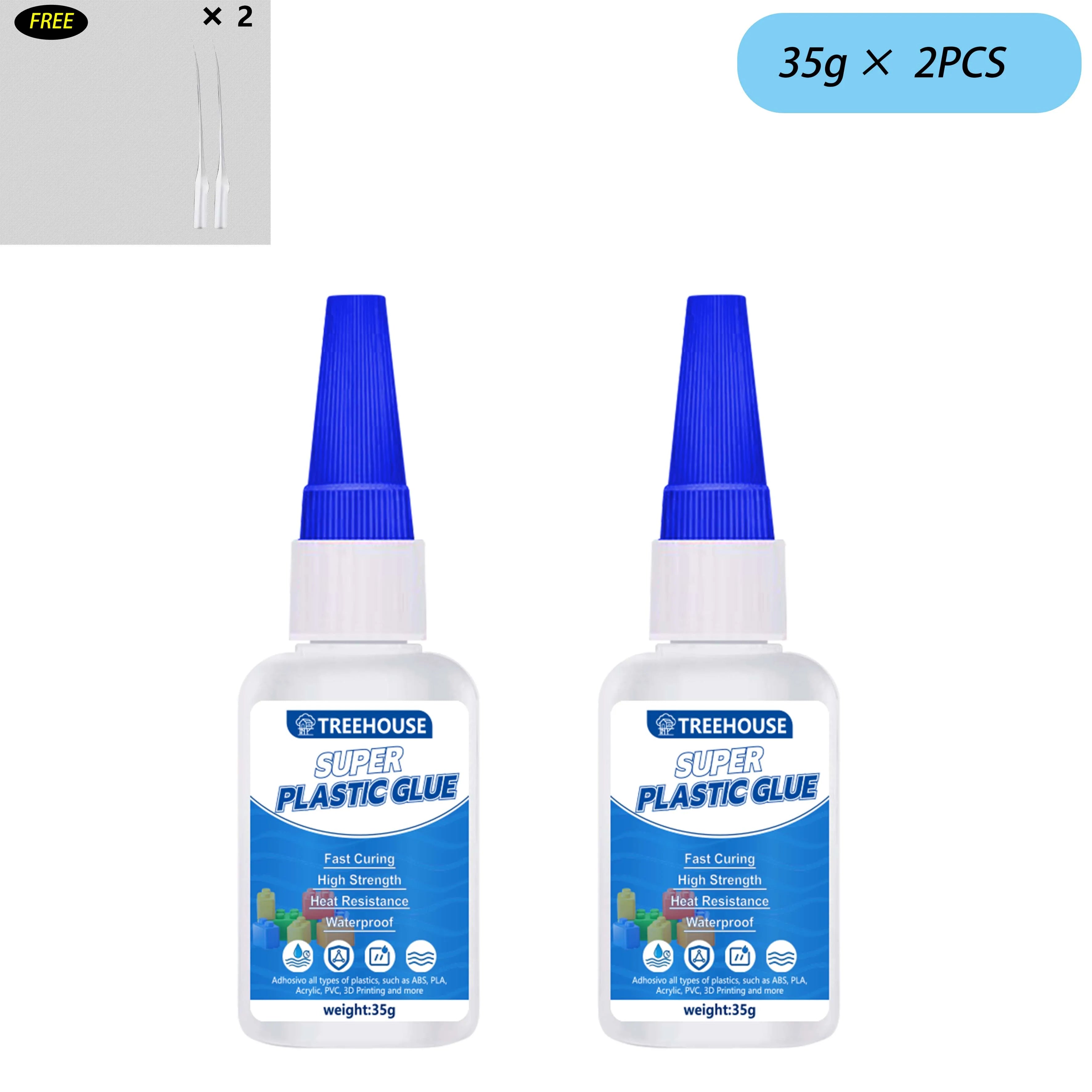 1-4Pcs Super Plastic Glue, Fast Curing Waterproof Heat Resistant Adhesive for ABS, PVC, PLA, Acrylic, DIY Crafts & Toy Repairs