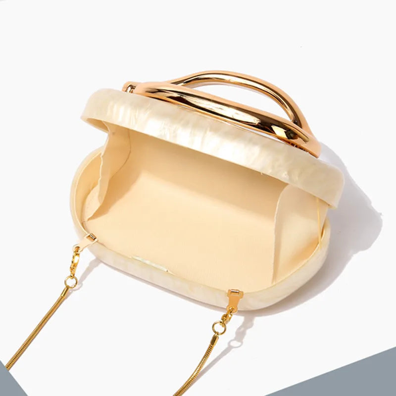 New Designer Handmade Gold Clasp Box Clutch Bag for Women, Evening Wedding Mini Wallet, Party Cute Purse Handbag 2025