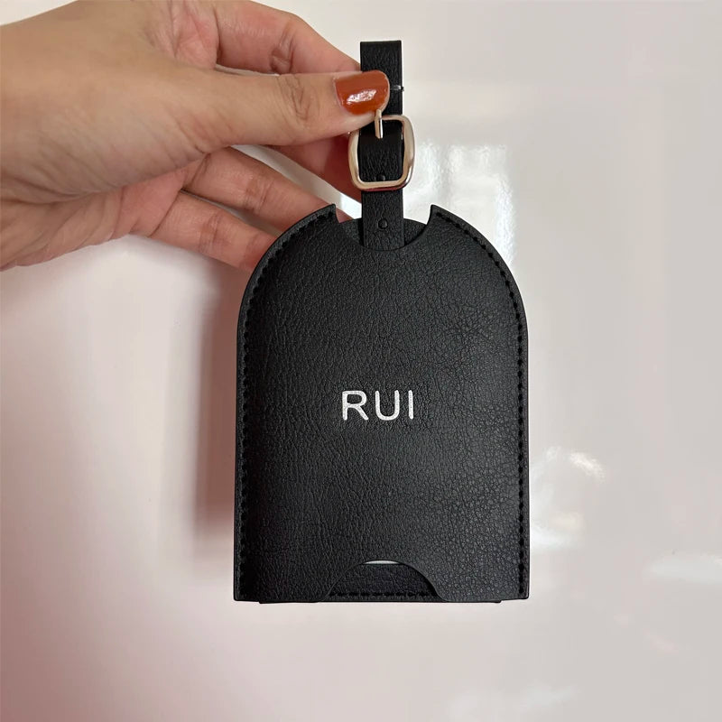 Personalize Initials Luggage Tag Custom LOGO Letter Men Women Suitcase Name Baggage Tag PU Airplane Labels Travel Accessories