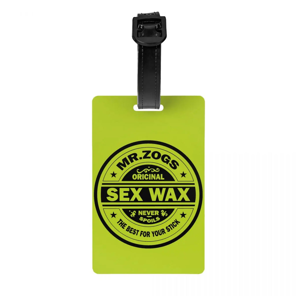 Custom Mr Zogs Sex Wax Luggage Tag With Name Card Surfing Surf Gift Privacy Cover ID Label for Travel Bag Suitcase