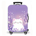 Luggage Cover, Cute Cartoon Cat Kitten Fantasy Print Stretch Suitcase Protector, Washable Anti-Scratch Travel Baggage Cover
