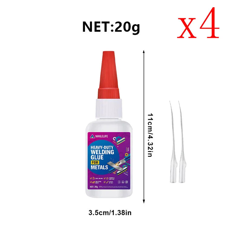 1-4pcs Heavy-Duty Welding Glue for Metals Quick-Drying Powerful Adhesion Instant Adhesive for All Metals