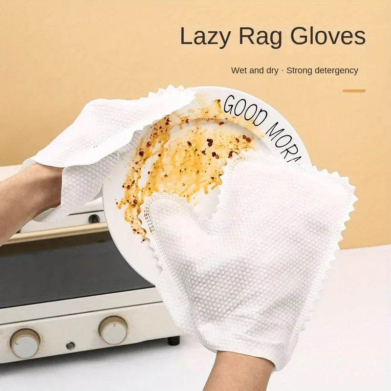 50Pcs Lazy rag gloves cleaning non-woven anti-static keyboard cleaning rag non-disposable housework dust removal gloves