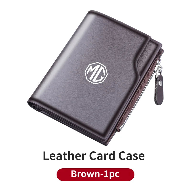 Car PU Leather Driver's License Card Holder Case Coin Pocket Wallet For Morris Garages MG 3 5 6 7 HS ZS GS Hector TF GT ZR RX5