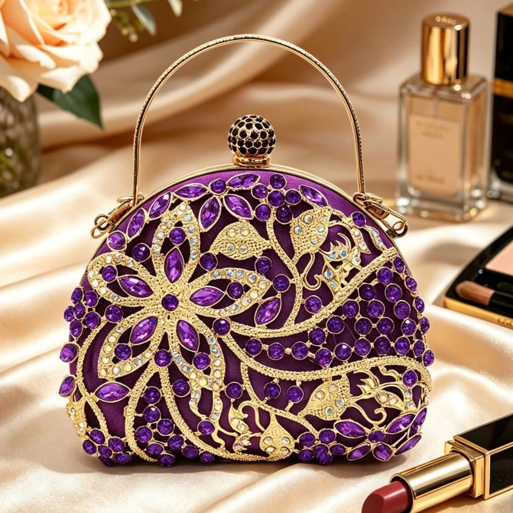 New Luxury Rhinestone Evening Bag for Women Elegant Handheld Clutch Perfect for Banquet Party Wedding Cheongsam and Formal