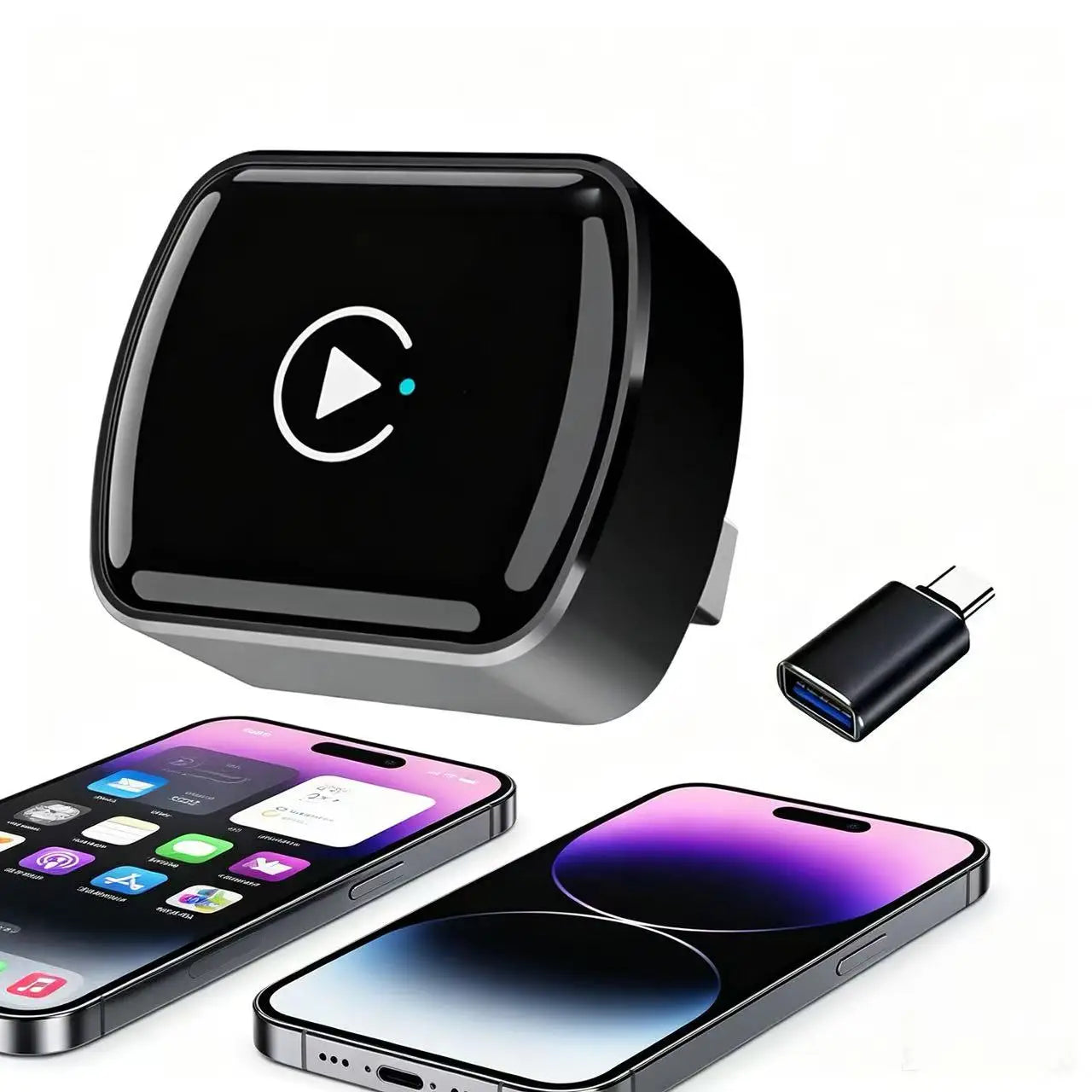 Wireless CarPlay Adapter 2025 Upgrade Convert Wired to Wireless Mini USB Dongle Fast Stable Connection for iPhone Apple CarPlay