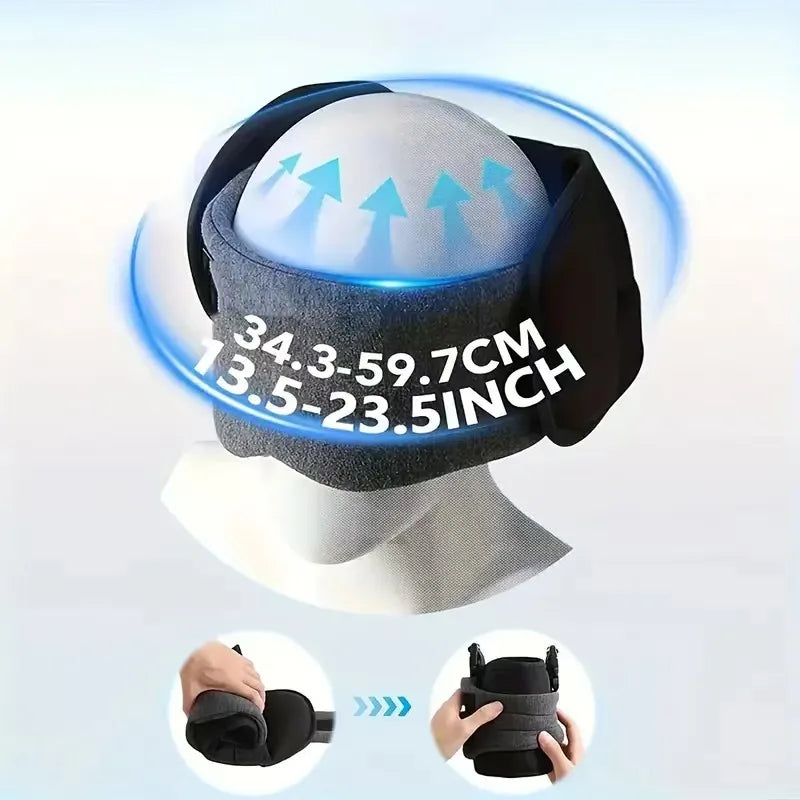 Travel neck pillow with eye mask, breathable, for sleep, with integrated fixation and support, light - blocking eye mask