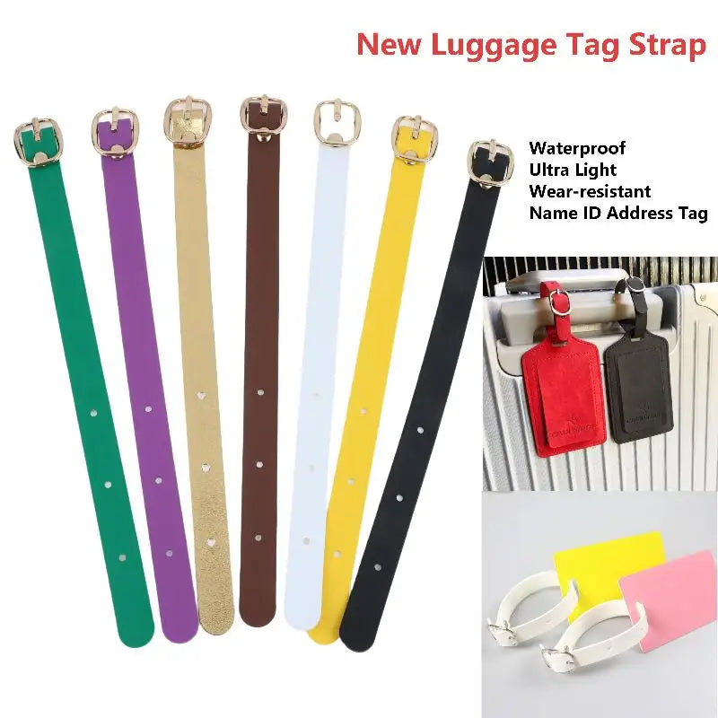 *1Pcs PU Luggage Tag Straps Alloy Buckles Waterproof Luggage Tag Strap Ultra Light Wear-resistant For Travel Business Trip