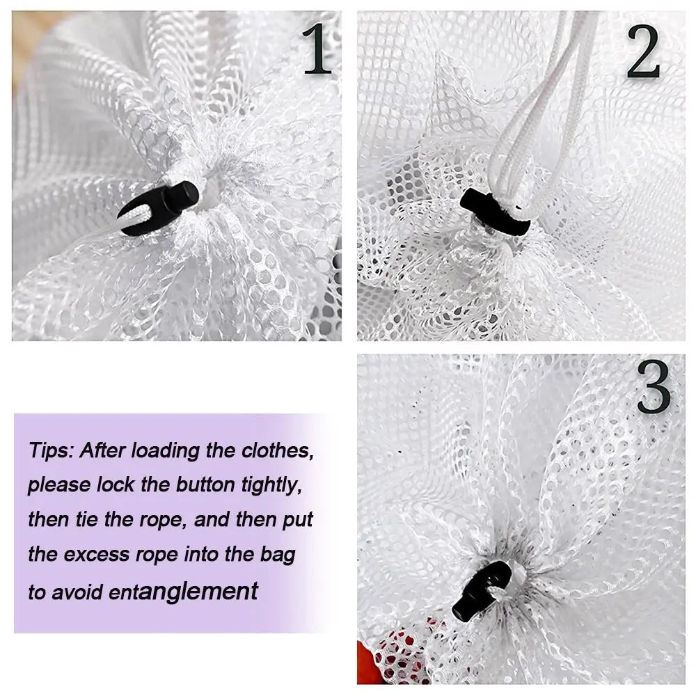 Durable Nylon Mesh Drawstring Storage Pouch Bag Multi Purpose Home Travel Outdoor Activity Pouch Laundry Bag