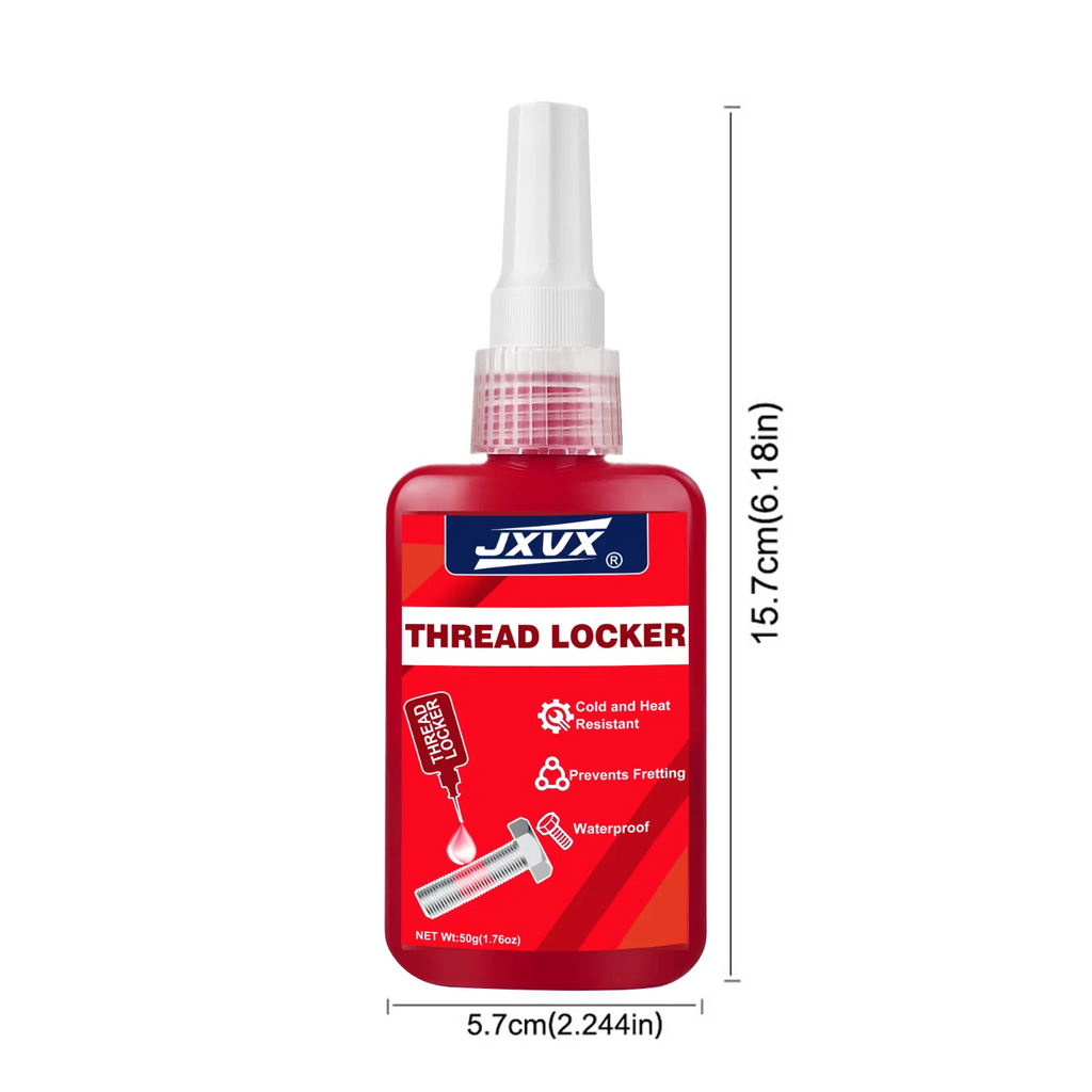 50mlRed Thread Locking Agent - a detachable metal thread locking adhesive used on nuts, bolts and fasteners to prevent loosening