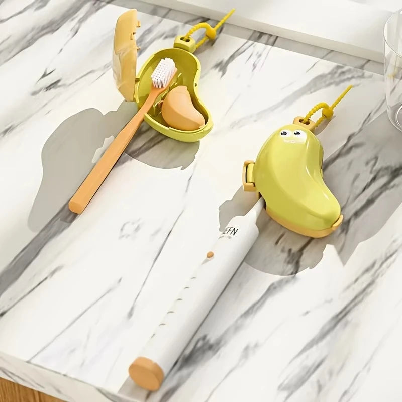 1pc Banana Portable Toothbrush Travel Case Compact Design Dust-Proof and Bacteria-Resistant Protects Bristles