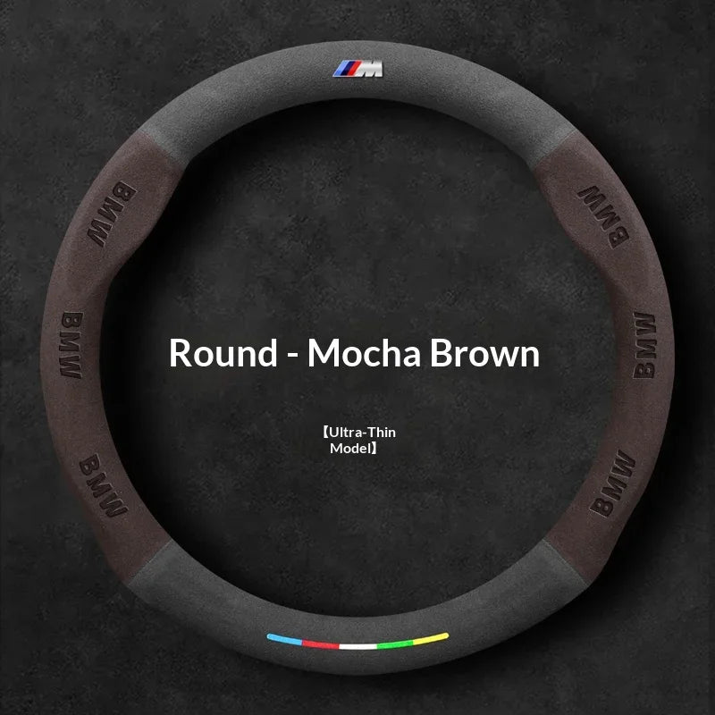 Car Suede AntiSlip Steering Wheel Cover For BMW M E39 E46 E60 E70 E90 E91 G05 F10 F15 F20 F30 G20 G30 X1 X3 X4 X5 X6 X7 M3 M4 M5