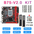 B75 Mini ITX Motherboard Set Kit 3470 3570 3770 2500 2600 CPU and 16GB DDR3 1600MHz Memory Kit Completo B75 TPM 2.0 PIN USB 3.0