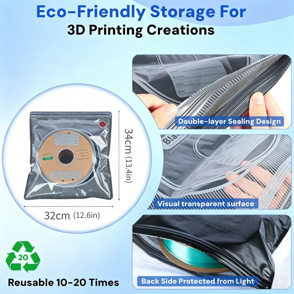 3D Printing Vacuum Storage Bags,Moisture-Proof/Lightproof Seal Packing PLA ABS PETG Vacuum Dry Sealing Bag Keep Filament Dry