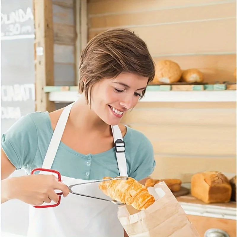 Kitchen Tongs, Heavy Duty Cooking Tongs, Easy Grip Scissors Tongs, Comfortable Red Handle, Can Be Used for Cooking BBQ