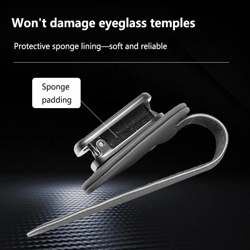Universal Car Sunglasses Holder Magnetic Eyeglass Hanger Clip Magnetic Leather Eyeglass Hanger Clip Car Decoration Accessories