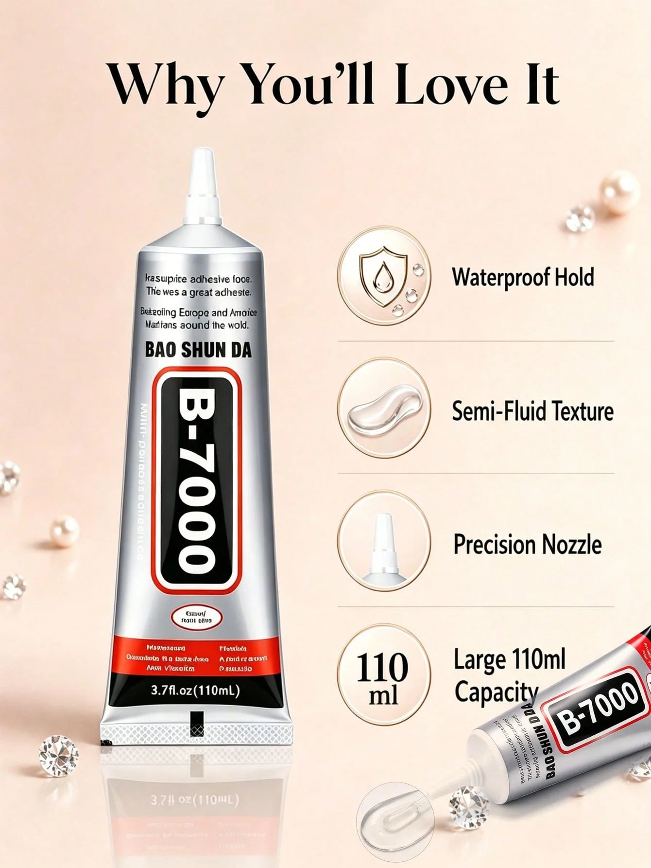 B-7000 Super Glue,Multi Functional Glue Transparent Paste Adhesive Multi-Function Repair Glues Suitable for Phone Jewelry Glass.