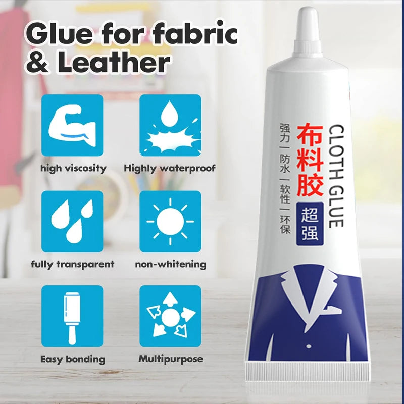 Fabric Sewing Adhesives Quick Drying Clear Super Glue Strong Fabric Repair Adhesive, Repair and Bonding Tool