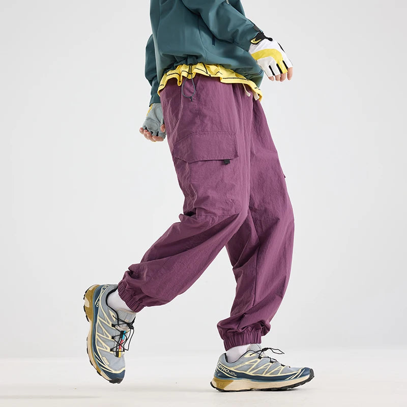 CHRLCK Men's Water-repellent Hiking Cargo Pants Breathable  Fashion Cargo Pants Autumn Trousers Fishing Camping Pants Male