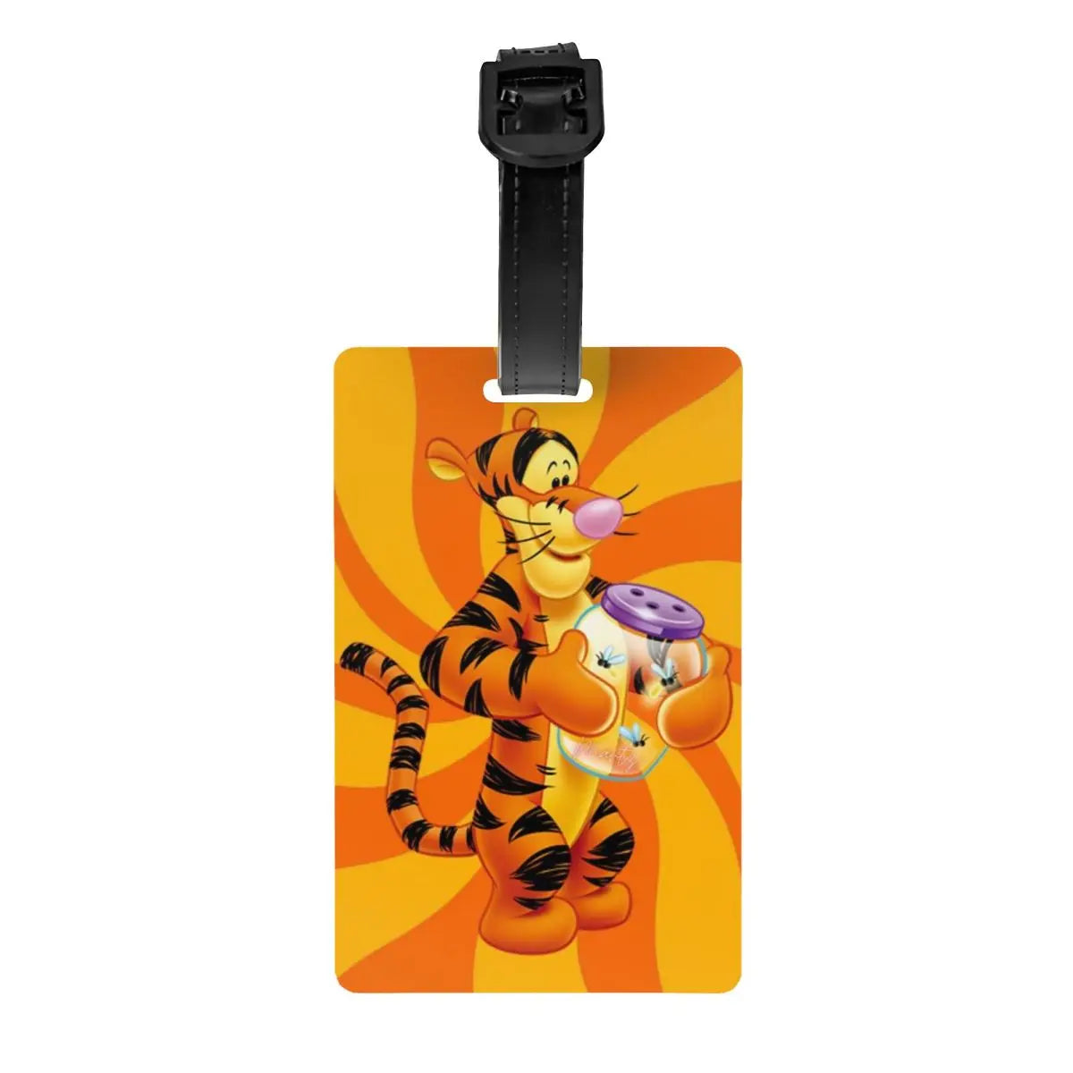 Custom My Friends Cartoon T-Tigger Pooh Luggage Tag Privacy Protection Baggage Tags Travel Bag Labels Suitcase