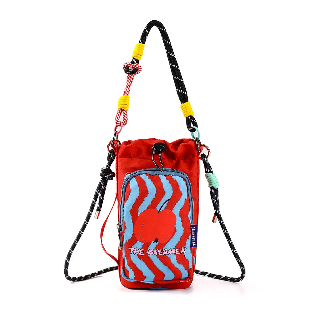 2026 New Illustrator-Designed Dopamine Lightweight Water Bottle Bag Crossbody Bag Outdoor Phone Casual Bag