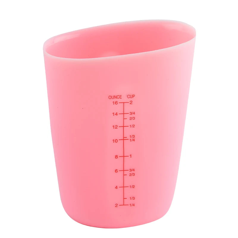 1PC Silicone Measuring Cup with Scale Transparent Measuring Cup Heat Resistant Soft Measuring Cup Baking Tool