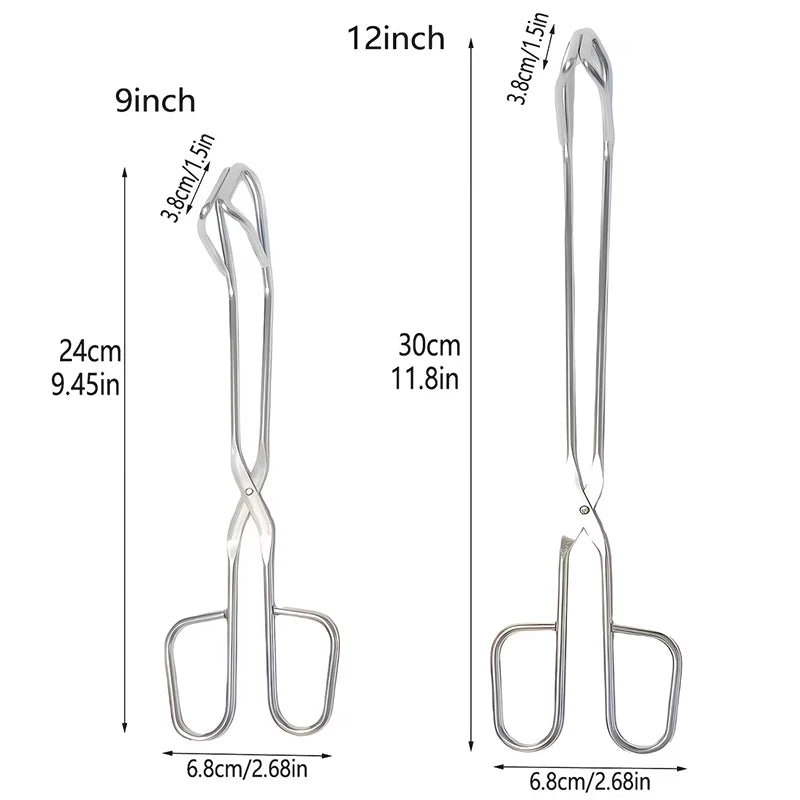 Duty Stainless Steel 2PCS Kitchen Scissor Tongs with Comfortable Ergonomic Grip, Heat Resistant tongs for Cooking & BBQ