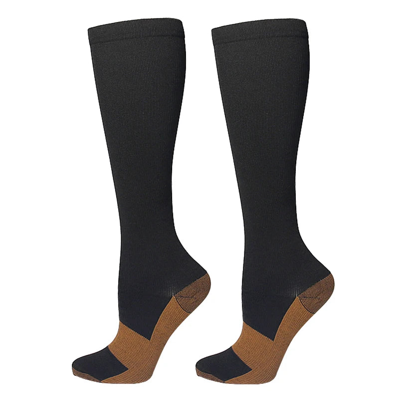 Unisex Anti-Fatigue Varicose Veins Compression Socks for Golf Rugby Running Hiking Travel & Driving - Medical Grade Support for
