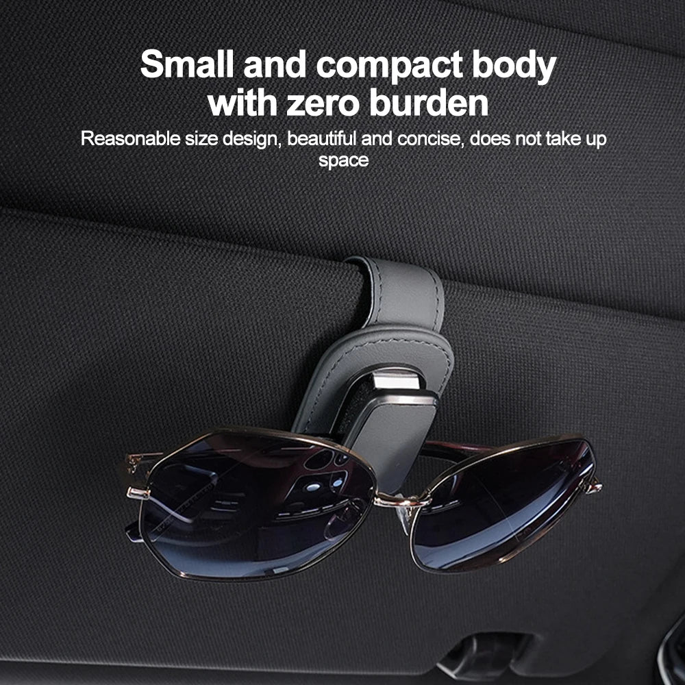 Universal Car Sunglasses Holder Magnetic Eyeglass Hanger Clip Magnetic Leather Eyeglass Hanger Clip Car Accessories