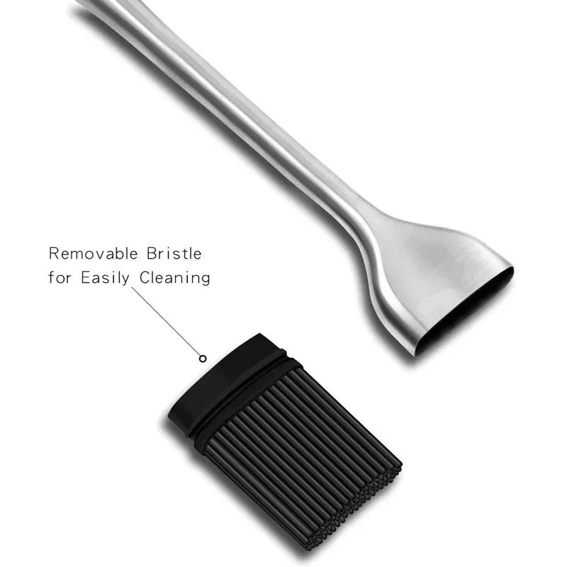 Silicone BBQ Brush BPA Free Basting Pastry Brush with Stainless Steel Handle Barbecue Turkey Oil Brush for Grilling