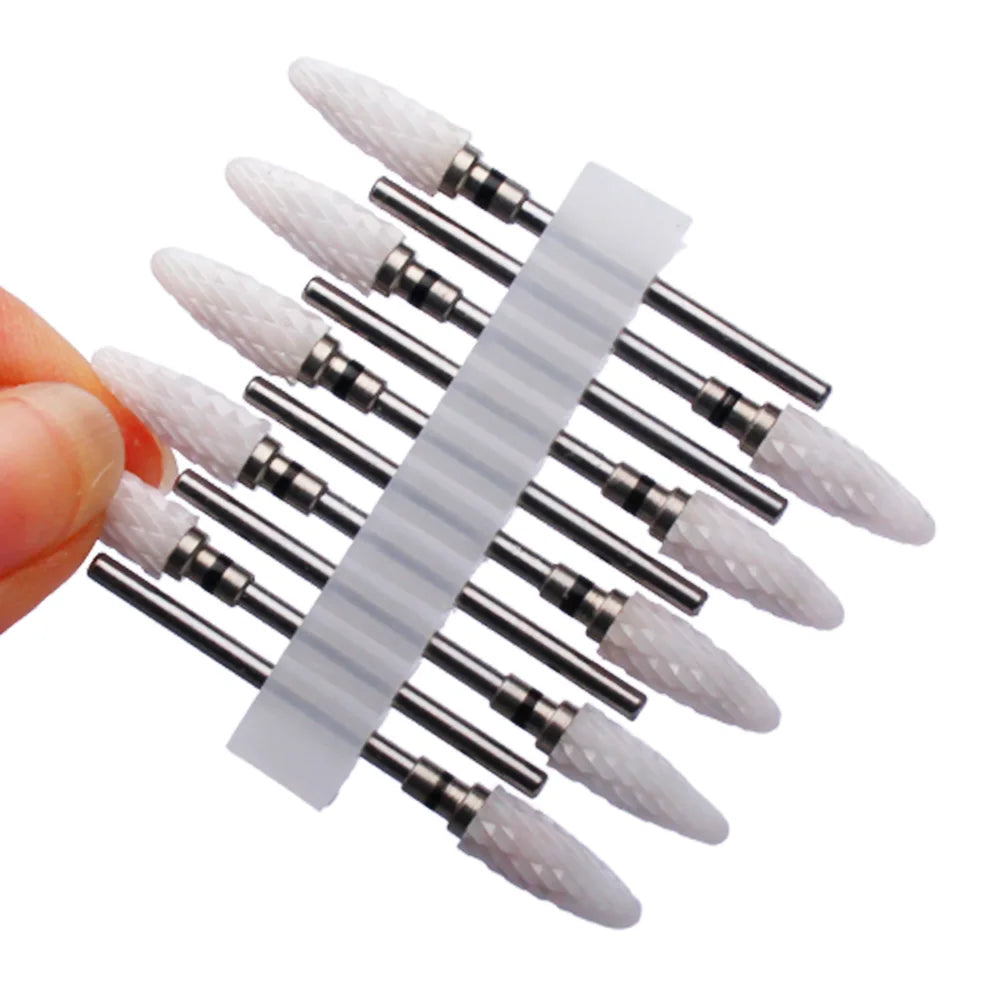 10pc Carbide Manicure Drills Nail Drill Bits Set Milling Cutters Kits Gel Polish Remover Files Electric Burr Tools Accesstries