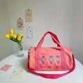 Ins Style Ballet Bear Bag Female Large Capacity Travel Bag Outdoor Camping Zip Handbag Mommy Bag Children Shoulder Cross Bag
