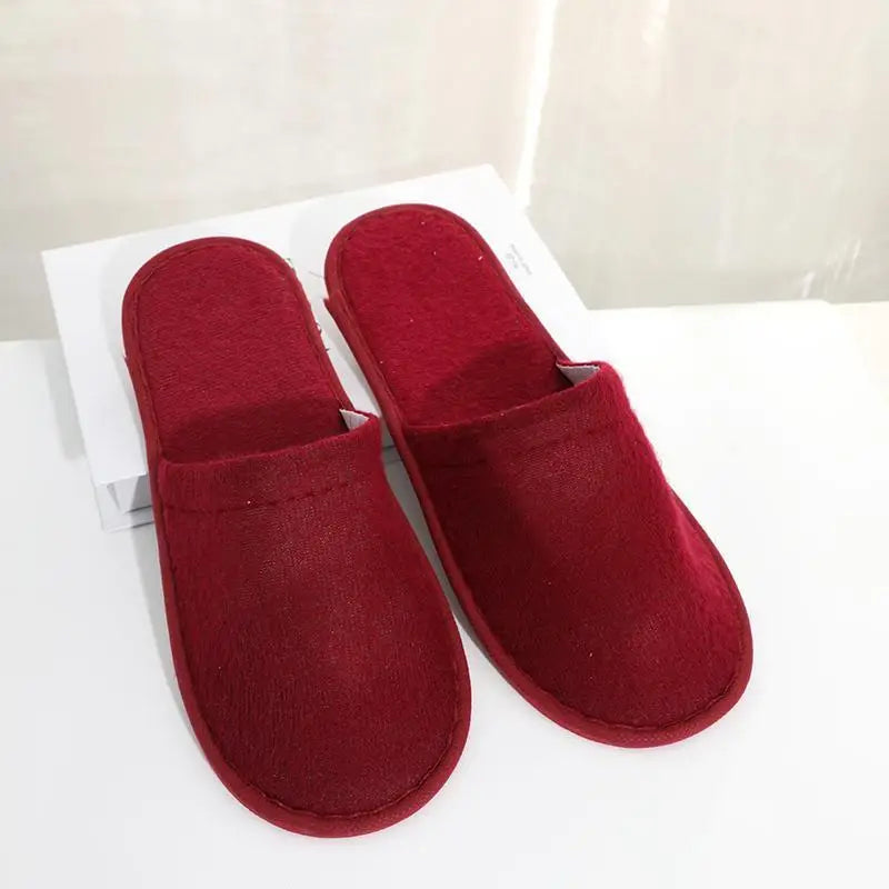 Women Men Disposable Slippers Non-slip Hotel Slippers Home Indoor Guest Slippers Loafer Flip Flop Wedding Shoes Travel Slippers