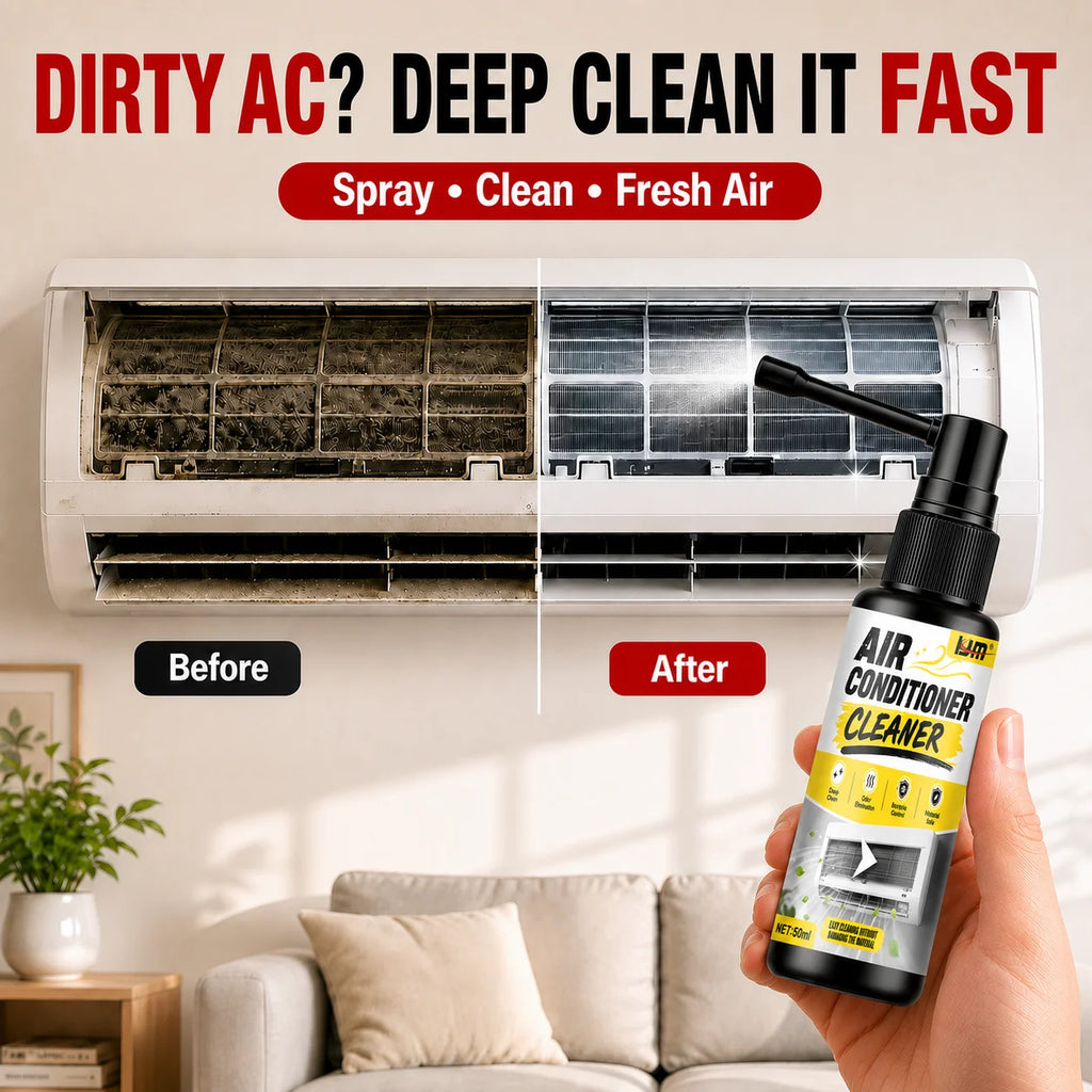 Portable Dual Spray 50ml Mode Car Air Conditioner Cleaner Auto Air Vent Deep Cleaning Foam Mildew Odor Remover