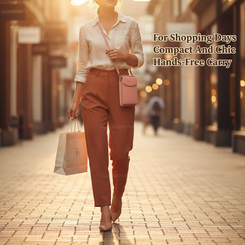 Women’s Leather Mini Crossbody Bag Soft Side Phone Coin Purse Travel Shoulder Bag Small Messenger Bag for Daily Use