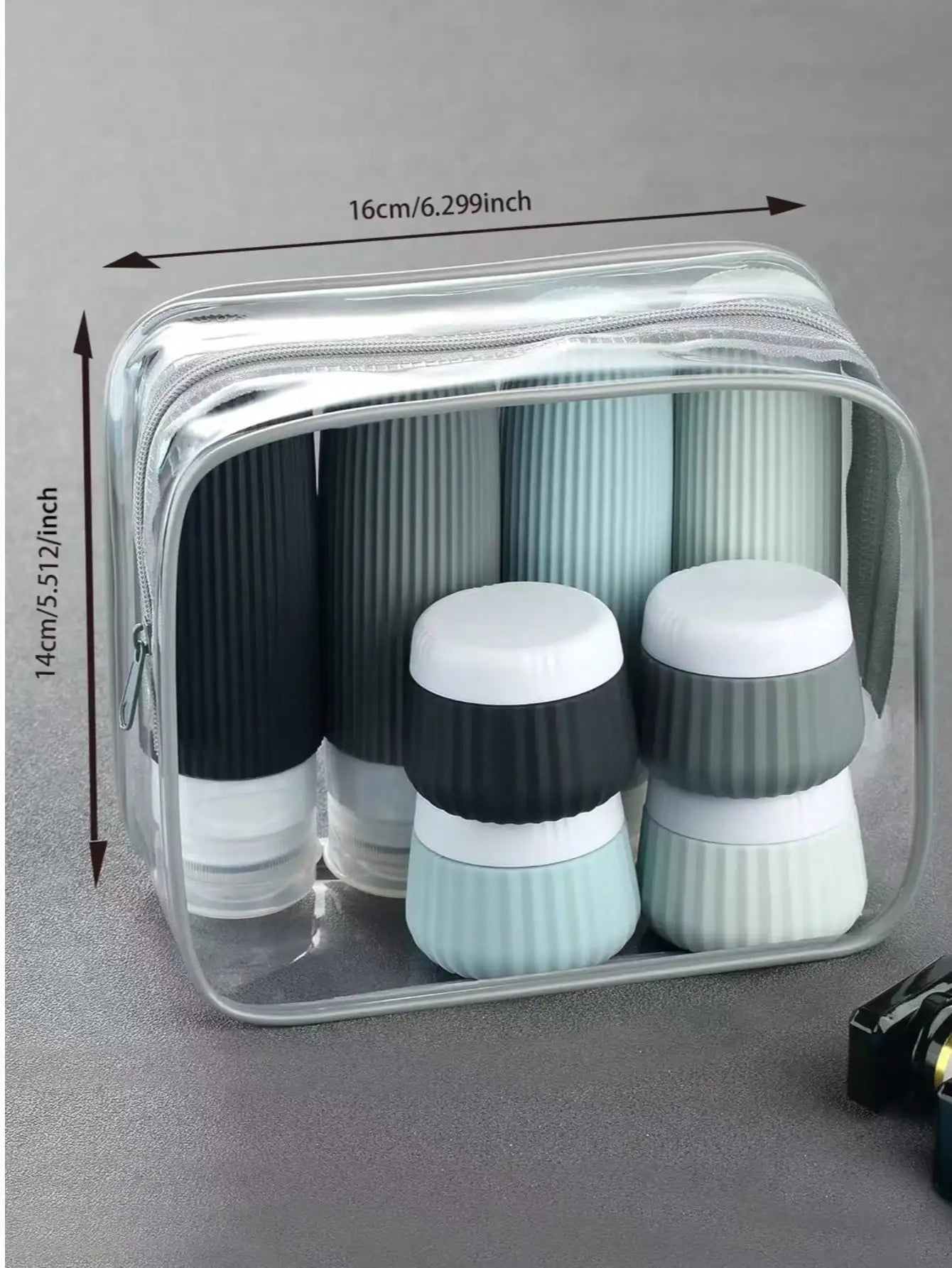 Travel Toiletry Bottles 【8Pcs】Set, 3 Ounces (about 85 Grams), Travel Toiletry Containers, Leak-Proof Squeezable Silicone Travel Essential Cream Jars. 【Travel】Seasonal and 【Ship and Plane】Travel Essentials