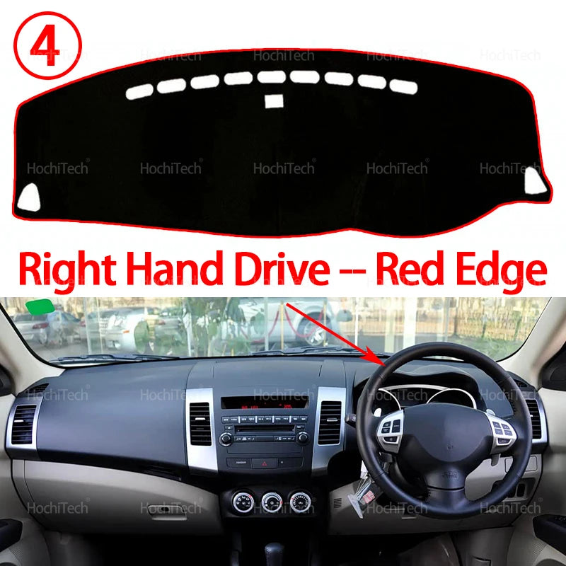 For Mitsubishi Outlander CW ZG ZH 2007 2008 2009-2012 Car Dashboard Cover Avoid Light Pad Instrument Platform Cover Mat Carpet
