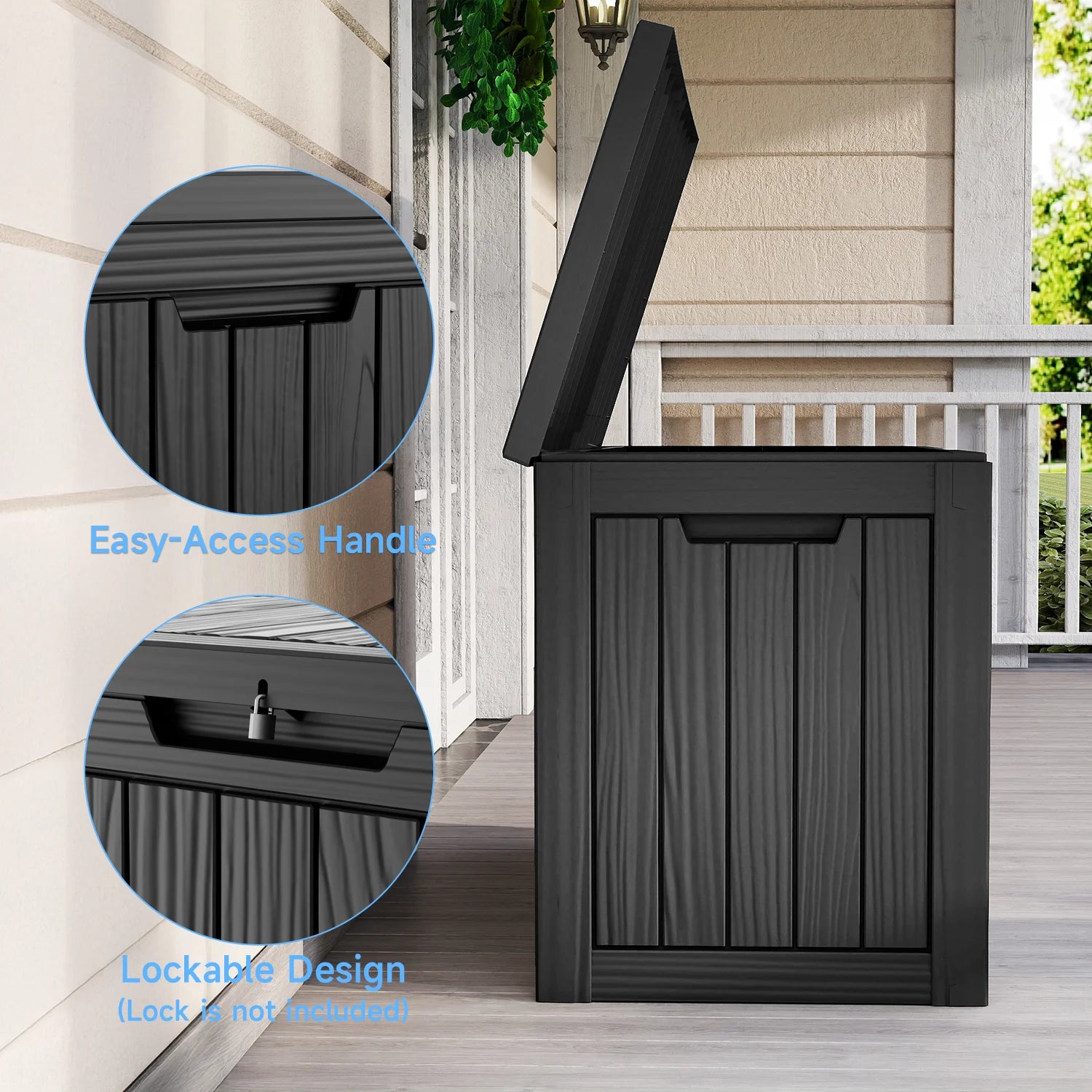 45Gallon Waterproof Outdoor Storage Box,Resin Deck Box,Lockable Outside Storage Box Container for Patio Furniure