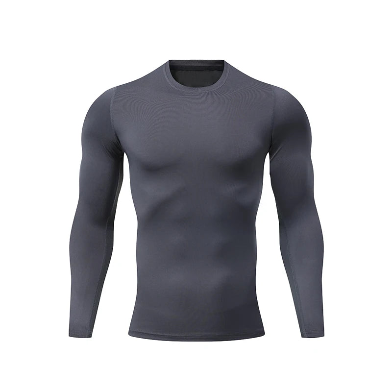 Men's T-shirt Men Running Sport T Shirt Man Compression Fitness Muscel Top Tee Quick Dry Tight Training Gym Sports Shirts Jersey