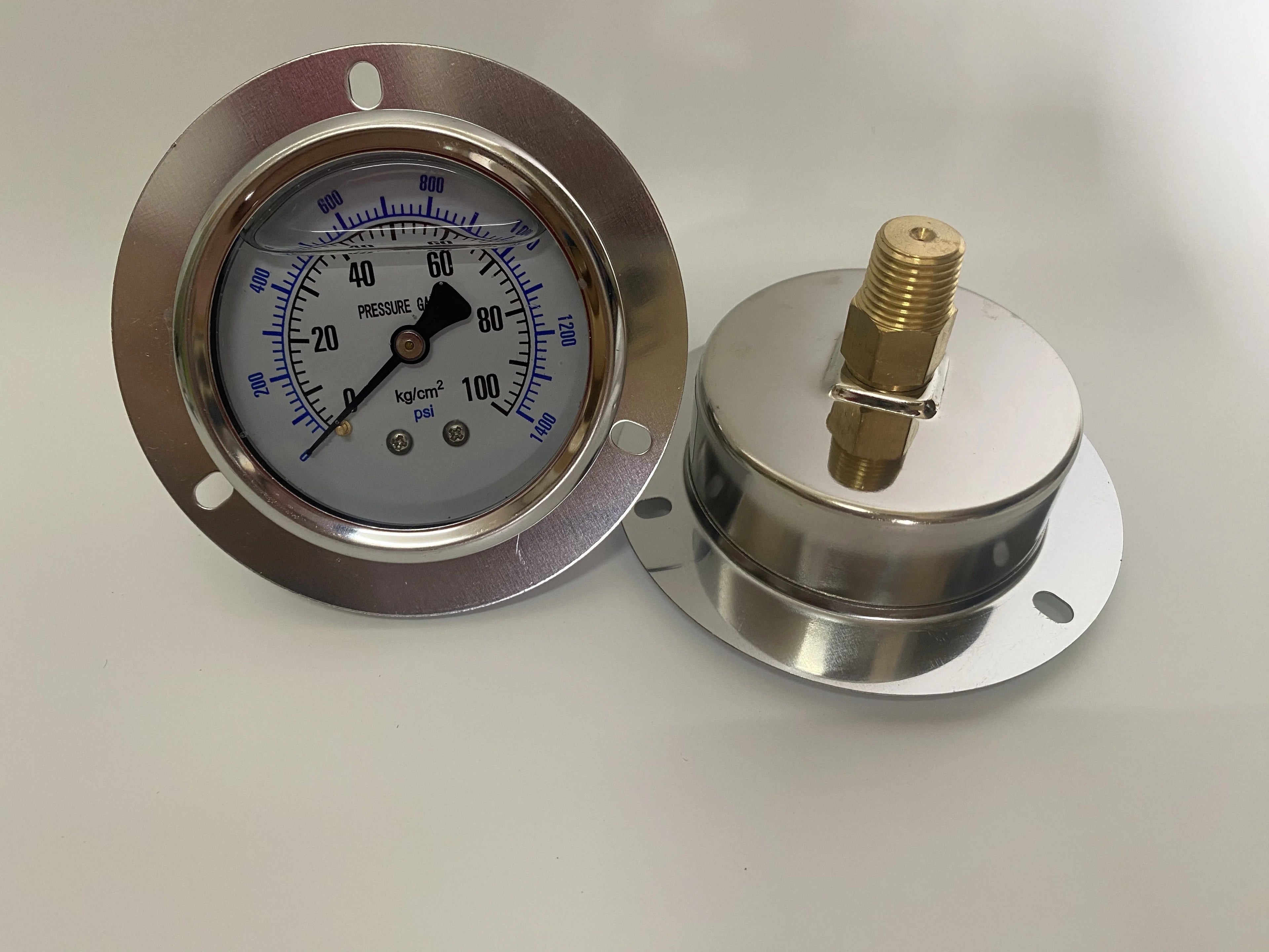 2026 NEW YN60ZT Front Flange 2.5" 60mm Brass Movements Pressure Gauge  Back Mount Manometer ,Shock - Proof Oil - Filled