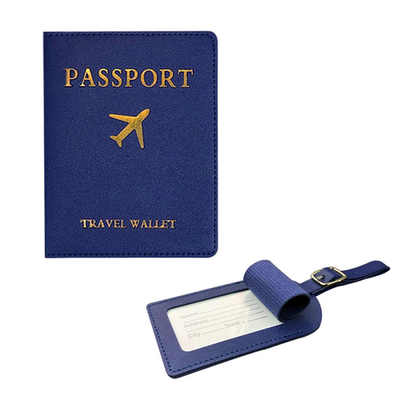1Pc PU Leather Luggage Tag Travel Suitcase Name ID Label Identifier Bag Tag Travel Accessories