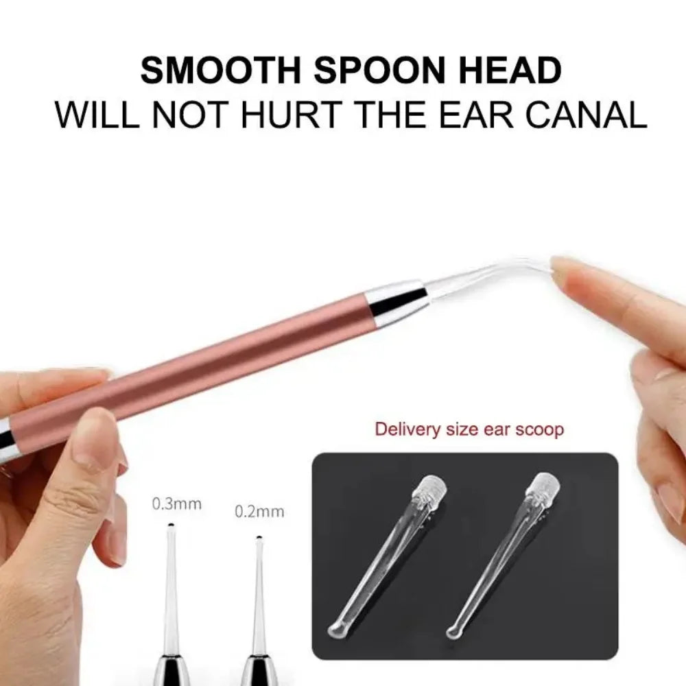 Ear Cleaning Tool Illuminated Ear Spoon Ear Wax Remover Tweezer Safe Visible Ear Pick Cleaner For Kids Adults Ear Care Accessory