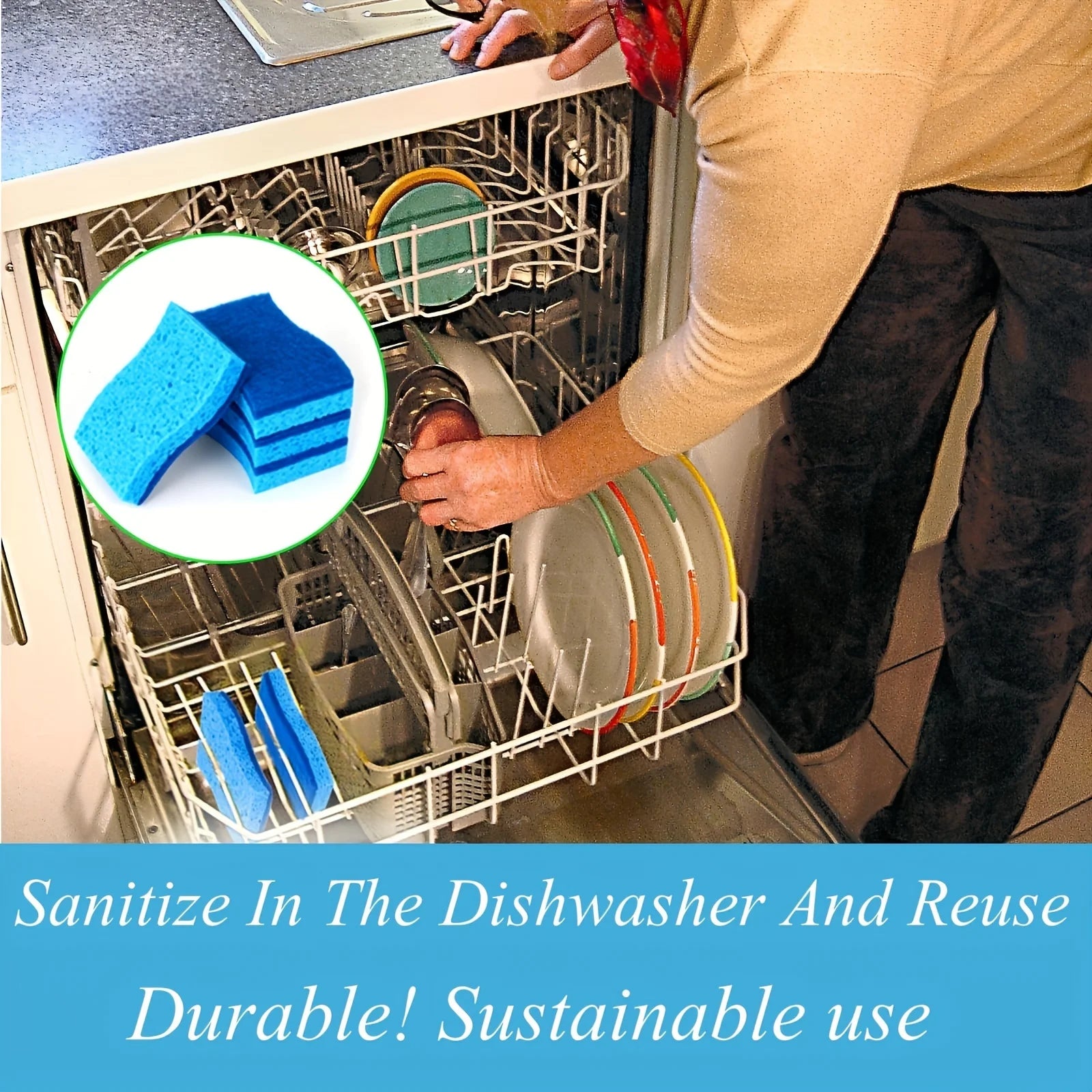 6/12PCS/SET Dishwashing Sponge,Multifunctional Cleaning Sponge,Double Sided Dishcloth for Home Cleaning,Dishwashing Sponge