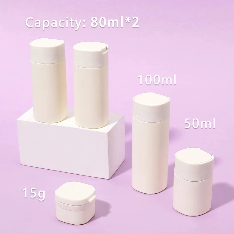4PCS/Set Soft Squeeze Empty Refill Bottle Portable Travel Dispenser Container For Shampoo Shower Gel Cosmetic Liquid Storage