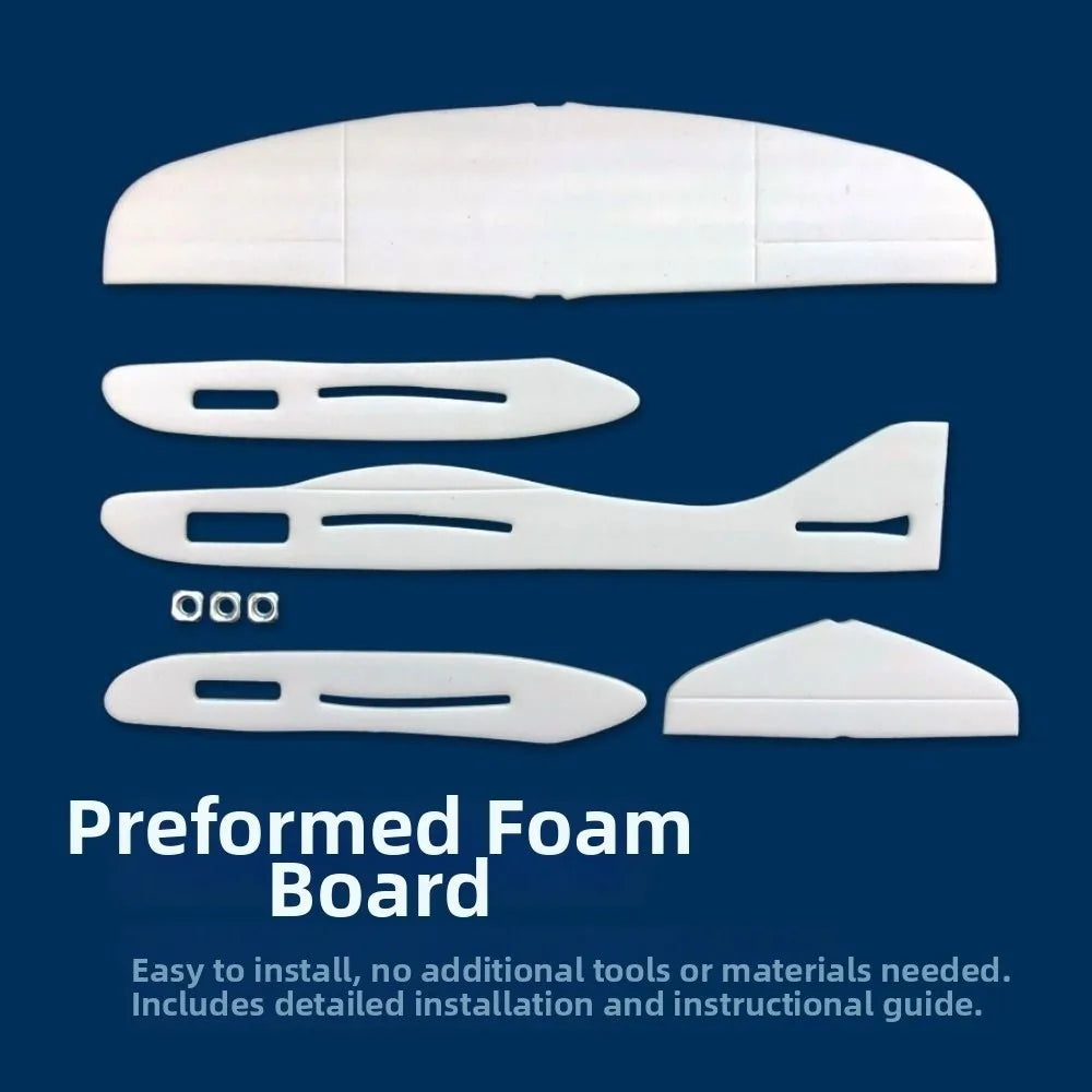 Lightweight Airplane Glider Model White Blank Foam Board Plastic Unfinished Biplane DIY Toys Outdoor Flying Throwing Plane