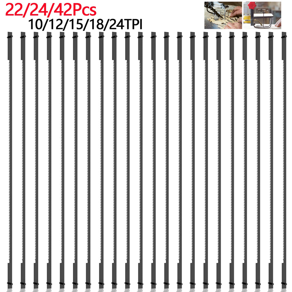 High Carbon Steel Scroll Saw Blade Set Pin End Scroll Saw Blades 15/18/24TPI Coping Saw Blade Jig Saw Blades Woodworking Tools